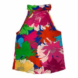 NWOT Women's Size Small Floral Vibrant Halter Top Sleeveless Tank Top Shirt